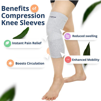 Bamboo Compression Knee Sleeves (Keeps Knee Warm)