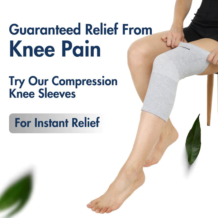 Bamboo Compression Knee Sleeves (Keeps Knee Warm)